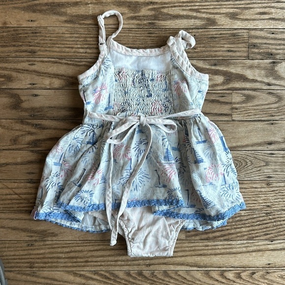 Sweet Honey Toddler Dress Fireworks Sailboat motif 4th of July 2T EUC - Picture 3 of 5